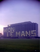 (1967) Ford World Headquarters lights up to celebrate 196...